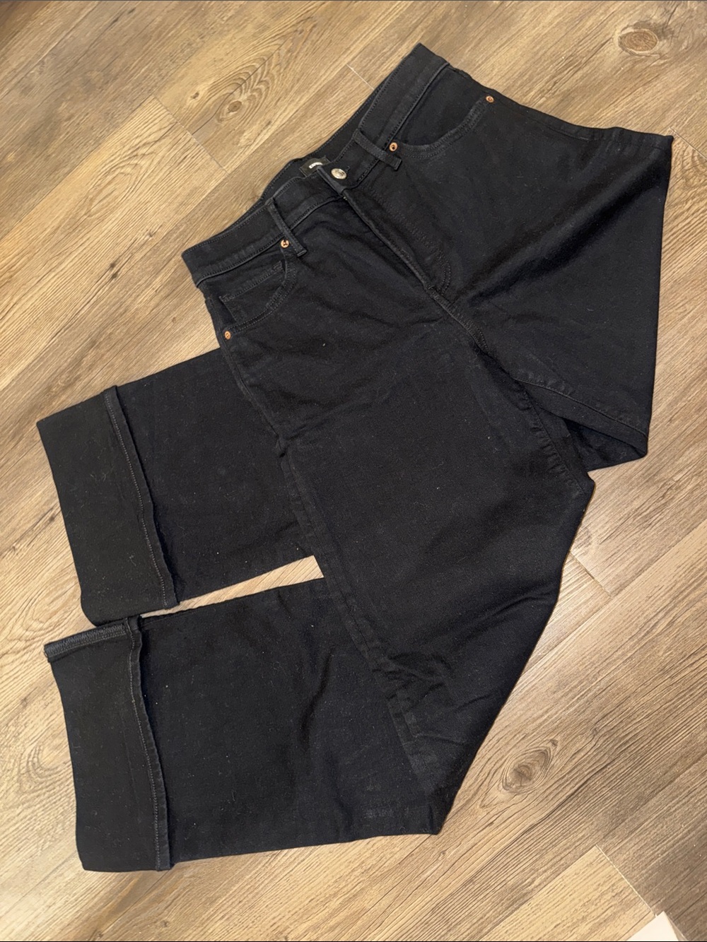 🆕 Express Stay Black Hyper Stretch High Rise Wide Leg Jeans. 8R. NWOT!🔥🖤